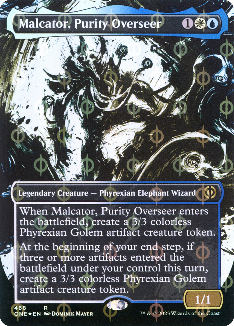 Malcator, Purity Overseer (Borderless Ichor Step-and-Compleat Foil) [Phyrexia: All Will Be One] - Magic: The Gathering - Card Brawlers | Quebec | Canada |