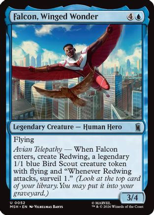 Falcon, Winged Wonder (MSH-052) - Marvel Super Heroes Foil - Card Brawlers