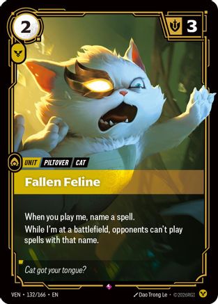 Fallen Feline (132/166) - Vendetta Foil - Card Brawlers