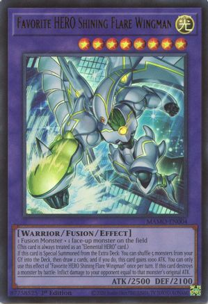 Favorite HERO Shining Flare Wingman (MAMO-EN004) - Magnificent Monsters 1st Edition - Card Brawlers