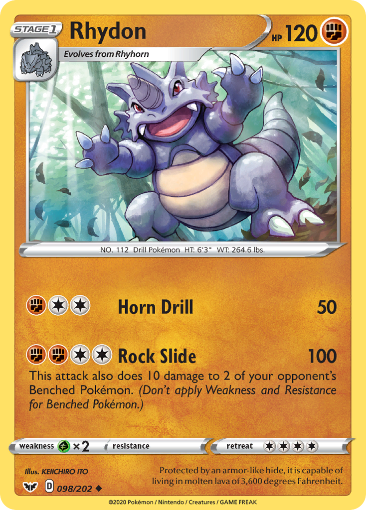Rhydon (098/202) [Sword & Shield: Base Set] - Pokémon - Card Brawlers | Quebec | Canada |
