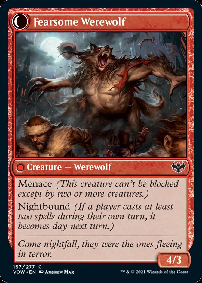 Fearful Villager // Fearsome Werewolf [Innistrad: Crimson Vow] - Card Brawlers