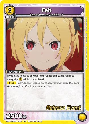 Felt (UEPR/REZ-1-028) - UE24BT ReZERO Starting Life in Another World Release Event Cards - Card Brawlers