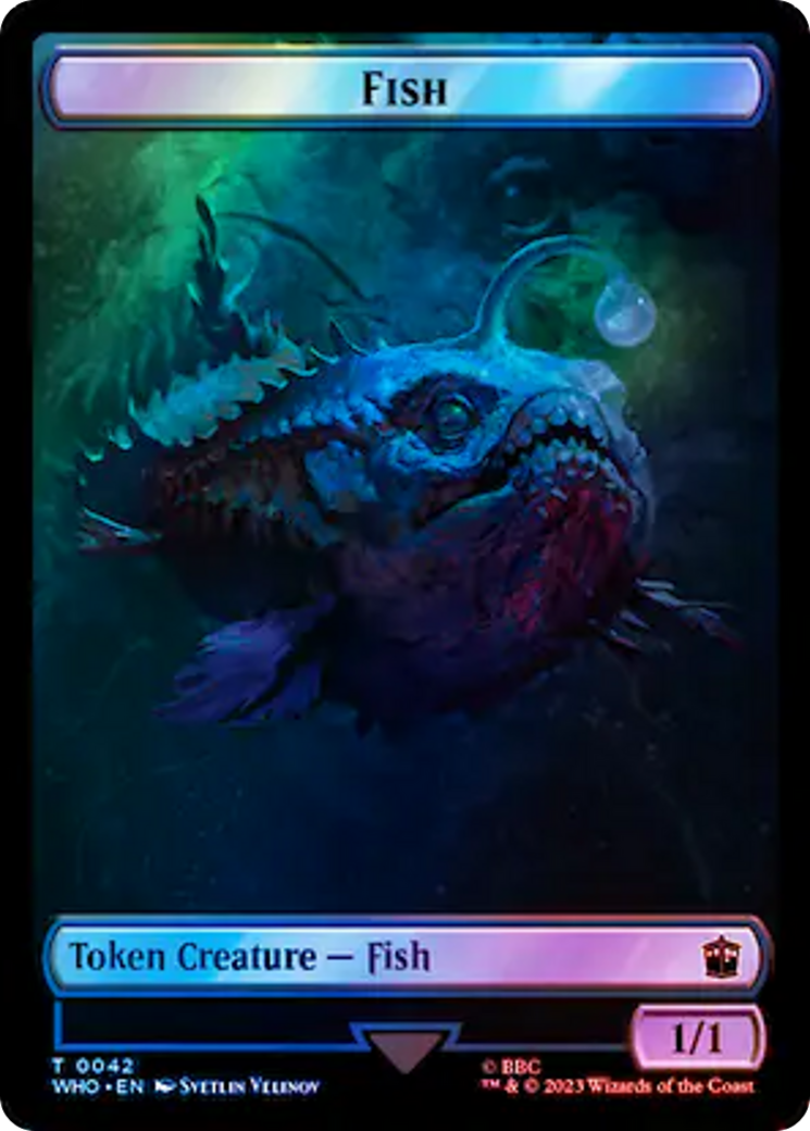 Fish // Mark of the Rani Double-Sided Token (Surge Foil) [Doctor Who Tokens] - Magic: The Gathering - Card Brawlers | Quebec | Canada |