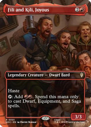 Fili and Kili, Joyous (Borderless) (HOC-001) - The Hobbit: Eternal-Legal Foil - Card Brawlers