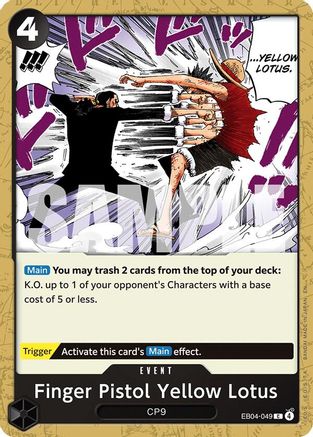Finger Pistol Yellow Lotus (EB04-049) - Adventure on Kami's Island - Card Brawlers