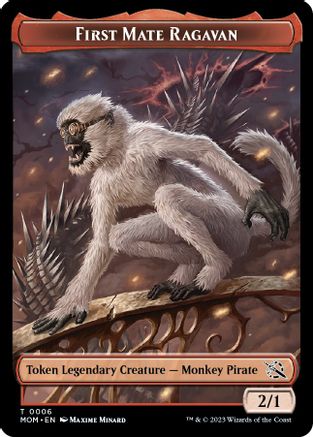 First Mate Ragavan // Spirit (0013) Double-Sided Token (MOM-6 // 13) - March of the Machine Foil - Card Brawlers