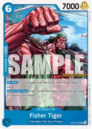 Fisher Tiger (OP14-054) - The Azure Sea's Seven Release Event Cards - Card Brawlers