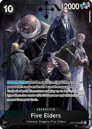 Five Elders (Alternate Art) (OP13-082) - Carrying On His Will Foil - Card Brawlers