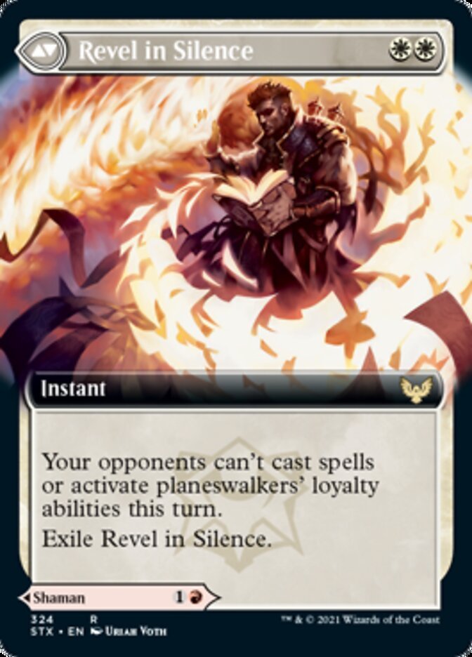Flamescroll Celebrant // Revel in Silence (Extended Art) [Strixhaven: School of Mages] - Card Brawlers