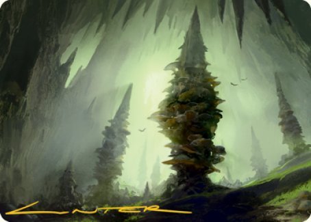 Forest (280) Art Card (Gold - Stamped Signature) [Dungeons & Dragons: Adventures in the Forgotten Realms Art Series] - Card Brawlers