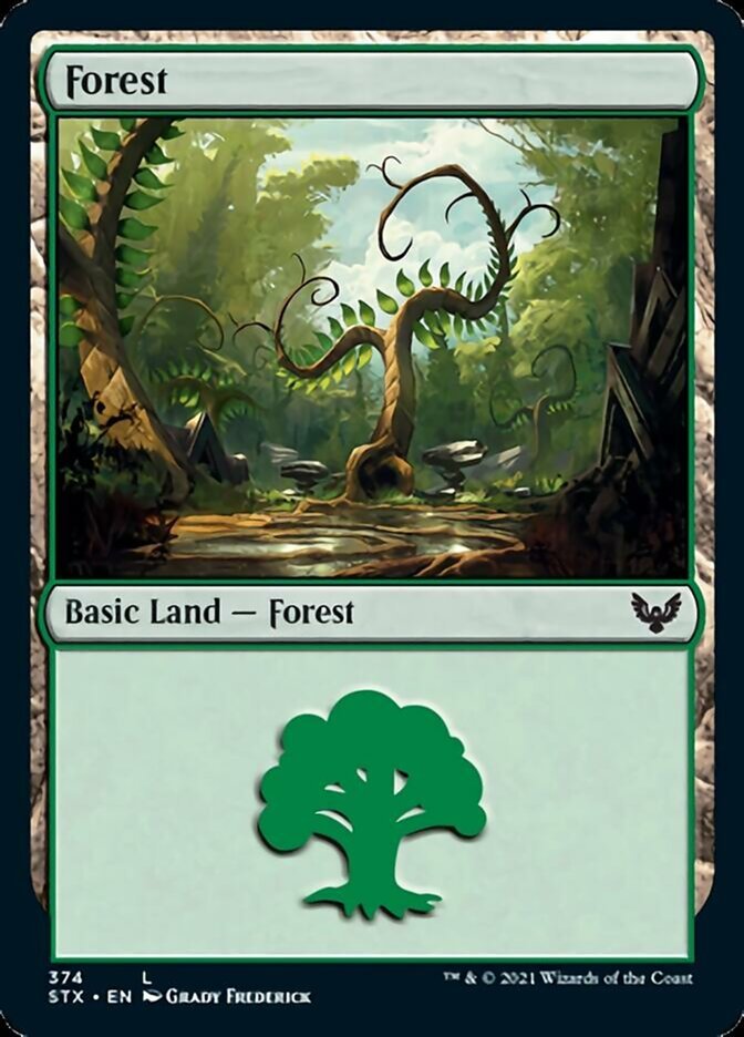 Forest (374) [Strixhaven: School of Mages] - Card Brawlers