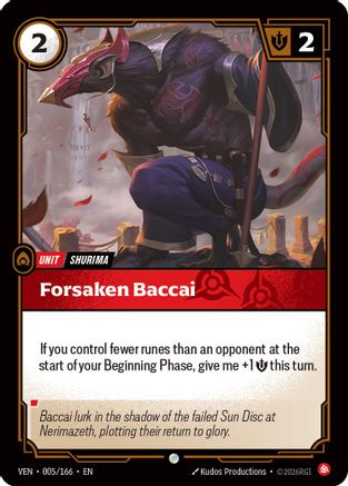 Forsaken Baccai (005/166) - Vendetta Foil - Card Brawlers