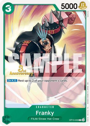Franky (OP13-033) - Carrying On His Will: 3rd Anniversary Tournament Cards - Card Brawlers