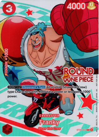 Franky (Round 1 Promo) (ST21-011) - One Piece Promotion Cards Foil - Card Brawlers
