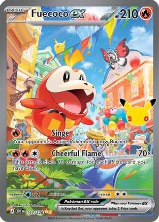 Fuecoco ex (147/128) - Holofoil [ME 30th Celebration] - Card Brawlers