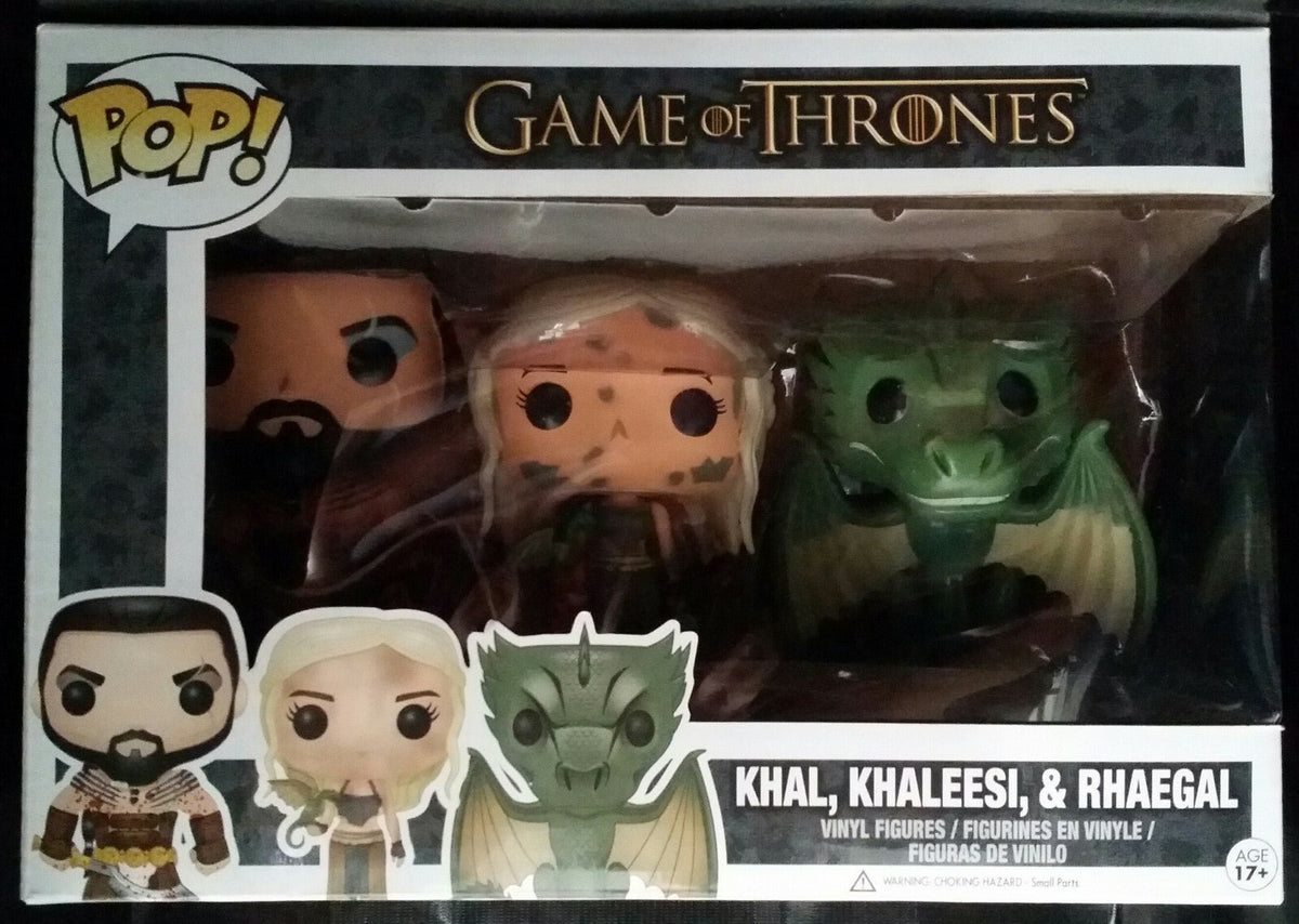 Funko Pop! - Game of Thrones - 3 - Pack Khal, Khaleesi, & Rhaegal - Vinyl Figure - Card Brawlers