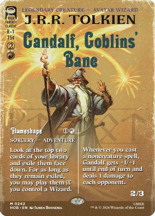 Gandalf, Goblins' Bane (Borderless) (HOB-242) - The Hobbit Foil - Card Brawlers