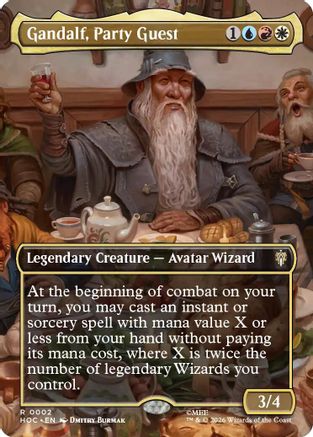 Gandalf, Party Guest (Borderless) (HOC-002) - The Hobbit: Eternal-Legal Foil - Card Brawlers