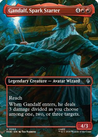 Gandalf, Spark Starter (Borderless) (HOB-203) - The Hobbit Foil - Card Brawlers