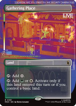 Gathering Place (Borderless) (MSH-381) - Marvel Super Heroes - Card Brawlers