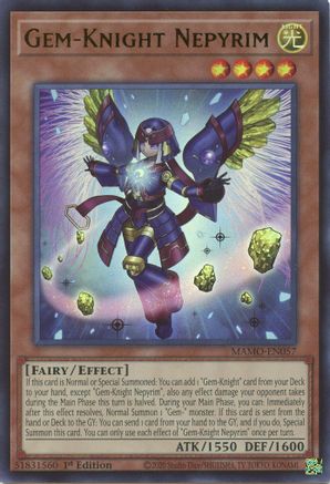 Gem-Knight Nepyrim (MAMO-EN057) - Magnificent Monsters 1st Edition - Card Brawlers