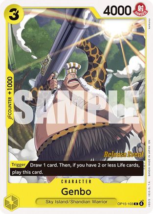 Genbo (OP15-103) - Adventure on Kami's Island Release Event Cards - Card Brawlers