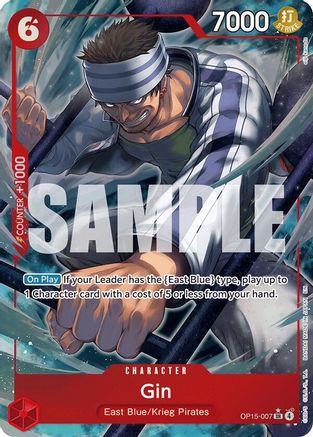 Gin (Alternate Art) (OP15-007) - Adventure on Kami's Island Foil - Card Brawlers