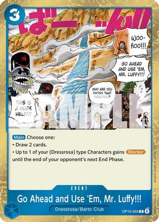 Go Ahead and Use 'Em, Mr. Luffy!!! (OP15-055) - Adventure on Kami's Island Foil - Card Brawlers