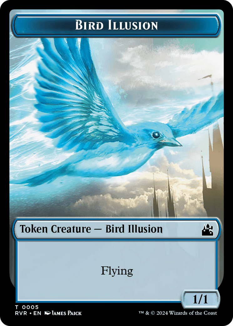 Goblin (0008) // Bird Illusion Double - Sided Token [Ravnica Remastered Tokens] - Card Brawlers