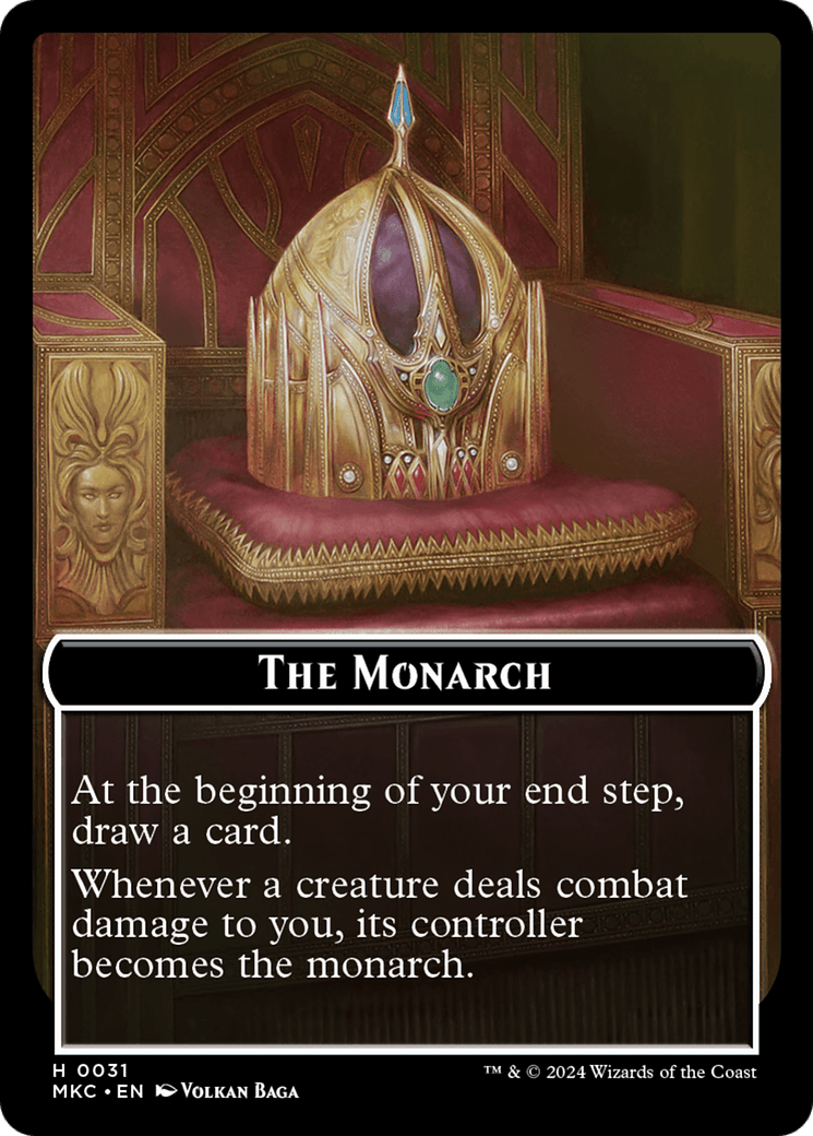 Gold // The Monarch Double - Sided Token [Murders at Karlov Manor Commander Tokens] - Card Brawlers