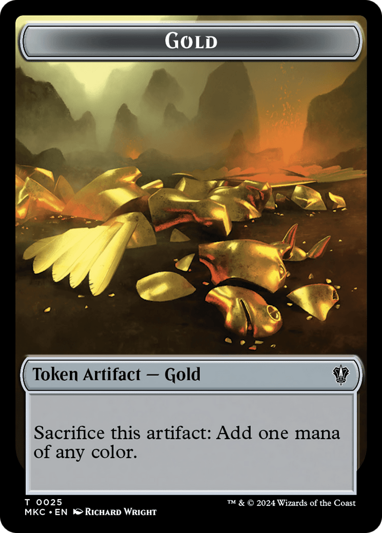 Gold // The Monarch Double - Sided Token [Murders at Karlov Manor Commander Tokens] - Card Brawlers