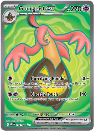Gourgeist ex (102/086) - Holofoil [ME04 Chaos Rising] - Card Brawlers