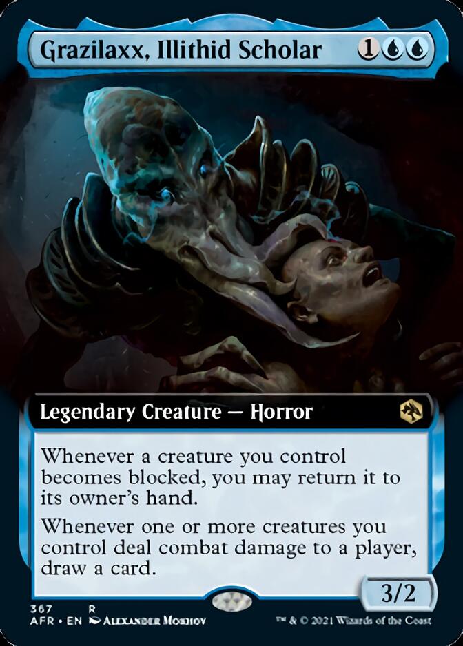 Grazilaxx, Illithid Scholar (Extended Art) [Dungeons & Dragons: Adventures in the Forgotten Realms] - Card Brawlers