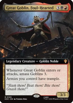 Great Goblin, Foul-Hearted (Extended Art) (HOC-105) - The Hobbit: Eternal-Legal - Card Brawlers
