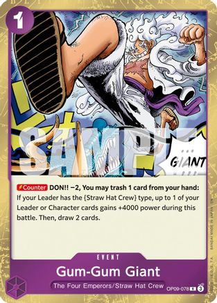 Gum-Gum Giant (Reprint) (OP09-078) - Premium Booster -The Best- Vol. 2 Foil - Card Brawlers