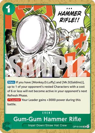 Gum-Gum Hammer Rifle (OP16-040) - The Time of Battle - Card Brawlers