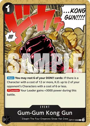 Gum-Gum Kong Gun (OP17-098) - The World's Strongest Warriors - Card Brawlers