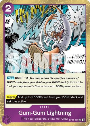 Gum-Gum Lightning (Pirate Foil) (OP09-077) - Premium Booster -The Best- Vol. 2 Foil - Card Brawlers