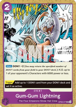 Gum-Gum Lightning (Reprint) (OP09-077) - Premium Booster -The Best- Vol. 2 - Card Brawlers