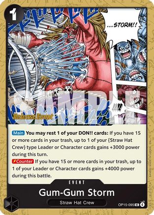Gum-Gum Storm (OP15-095) - Adventure on Kami's Island Release Event Cards - Card Brawlers