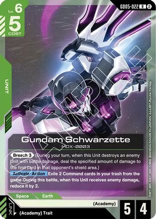 Gundam Schwarzette (GD05-022) - Freedom Ascension Holofoil - Card Brawlers