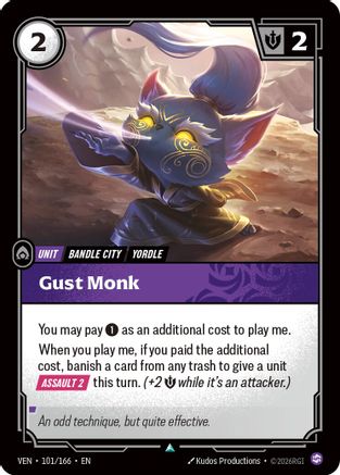 Gust Monk (101/166) - Vendetta - Card Brawlers