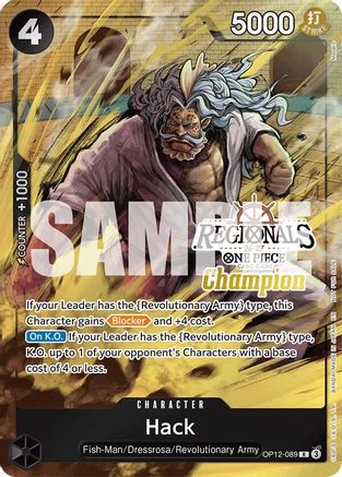 Hack (Regionals Champion Card Set 26-27) (OP12-089) - One Piece Promotion Cards Foil - Card Brawlers