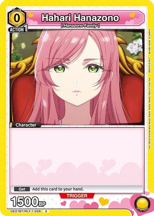 Hahari Hanazono (026) (UE21BT/RLY-1-026) - UE21BT The 100 Girlfriends Who Really Really Really Really REALLY Love You - Card Brawlers