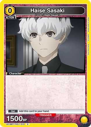 Haise Sasaki (Box Topper Foil) (UE18BT/TKG-1-013) - UE18BT Tokyo Ghoul Foil - Card Brawlers