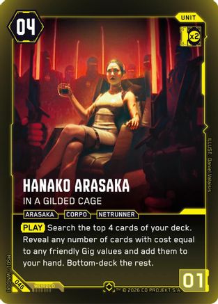 Hanako Arasaka - In a Gilded Cage (Rare) (046) - Welcome to Night City Retail Foil - Card Brawlers
