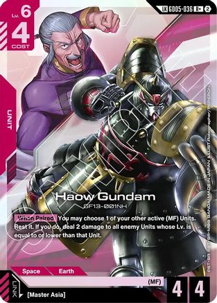 Haow Gundam (R+) (Link Rare) (GD05-036) - Freedom Ascension Holofoil - Card Brawlers