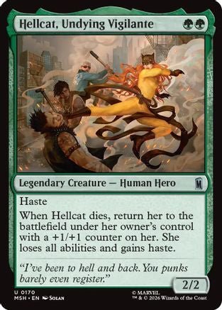 Hellcat, Undying Vigilante (MSH-170) - Marvel Super Heroes Foil - Card Brawlers