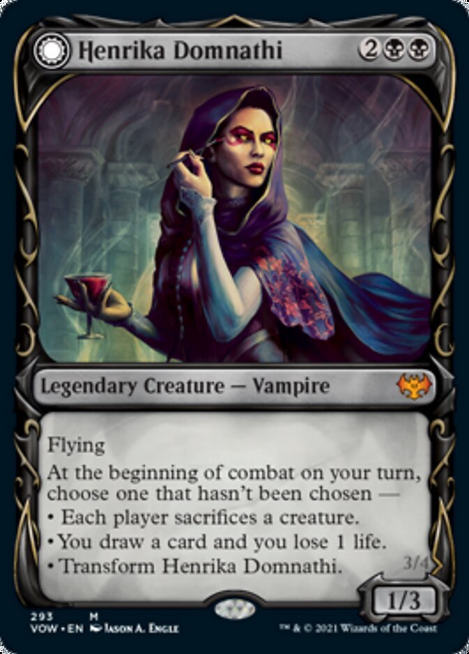 Henrika Domnathi // Henrika, Infernal Seer (Showcase Fang Frame) [Innistrad: Crimson Vow] - Card Brawlers